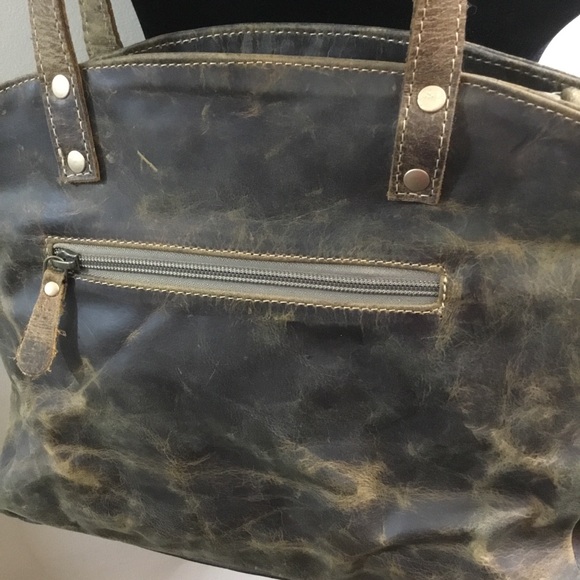 Myra oil tanned and distressed leather tote bag purse - Picture 8 of 15